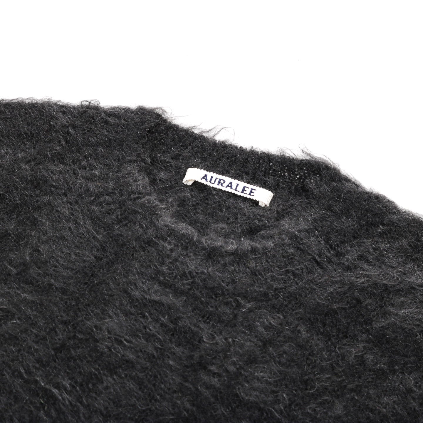 AURALEE BRUSHED SUPER KID MOHAIR KNIT P/O INK BLACK