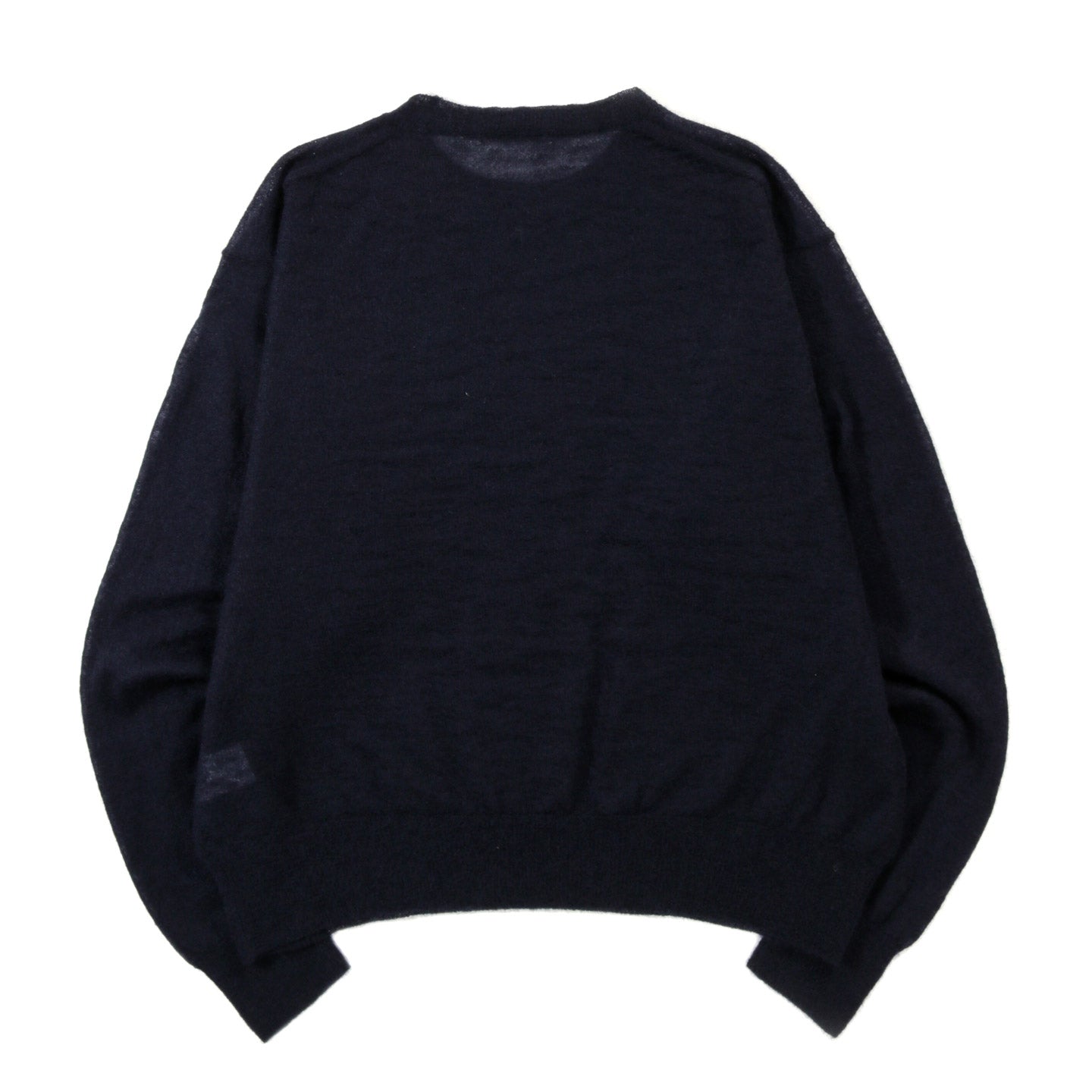 AURALEE KID MOHAIR SHEER KNIT PULLOVER NAVY
