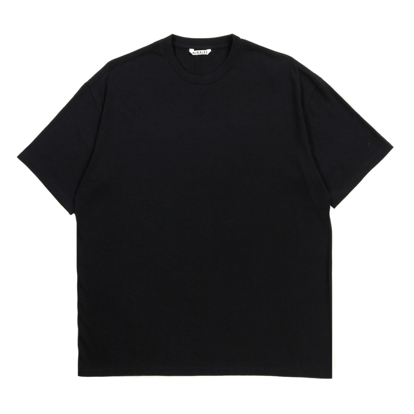 AURALEE SEAMLESS CREW NECK TEE BLACK