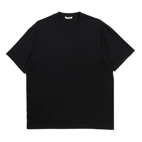 AURALEE SEAMLESS CREW NECK TEE BLACK