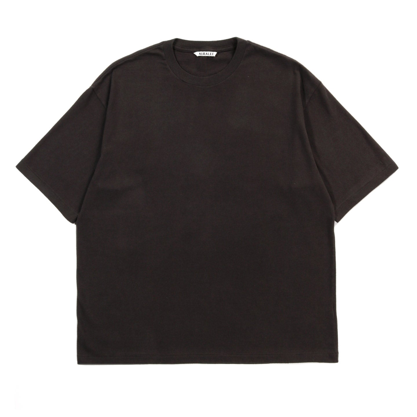 AURALEE BRUSHED ORGANIC COTTON JERSEY TEE INK BLACK