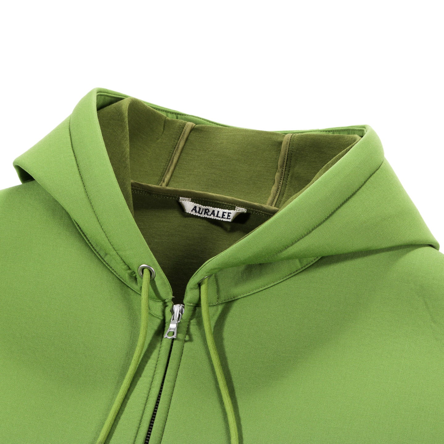 AURALEE SPONGE TROPICAL WOOL ZIP HOODED BLOUSON GREEN