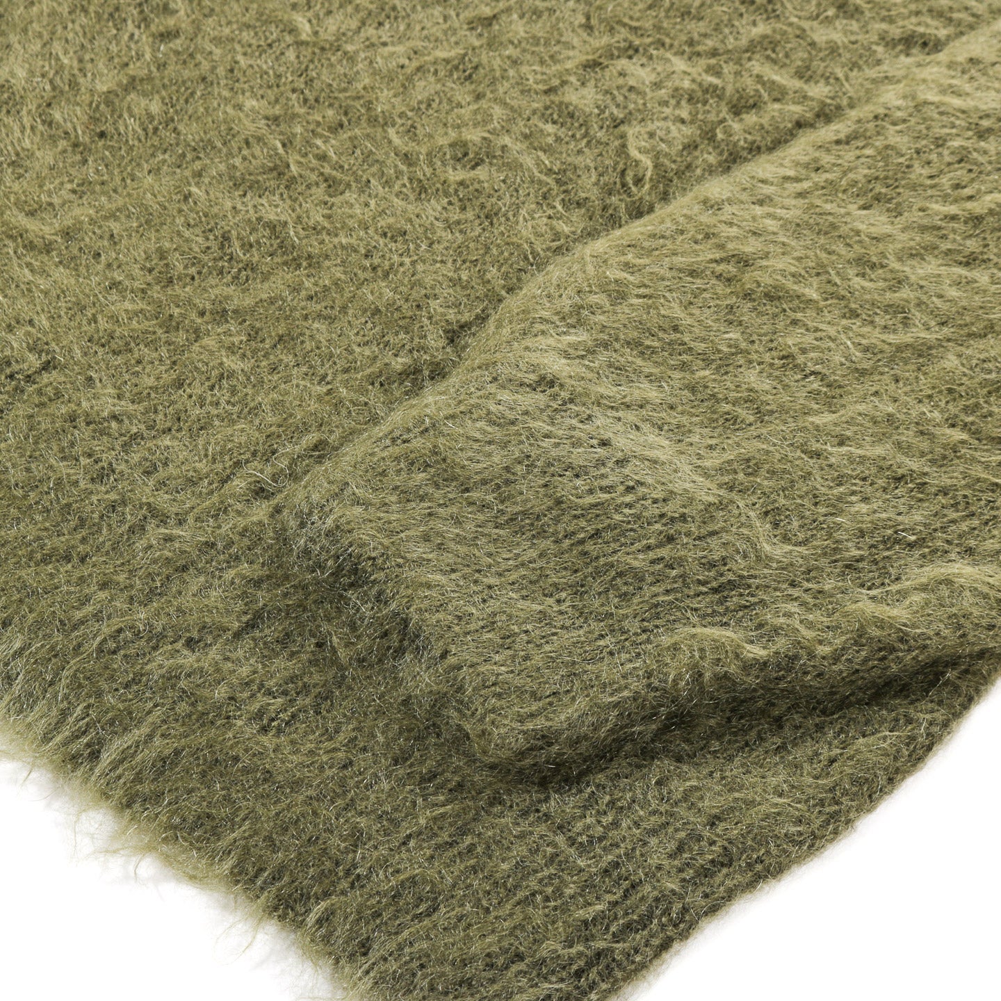 AURALEE BRUSHED SUPER KID MOHAIR KNIT P/O OLIVE