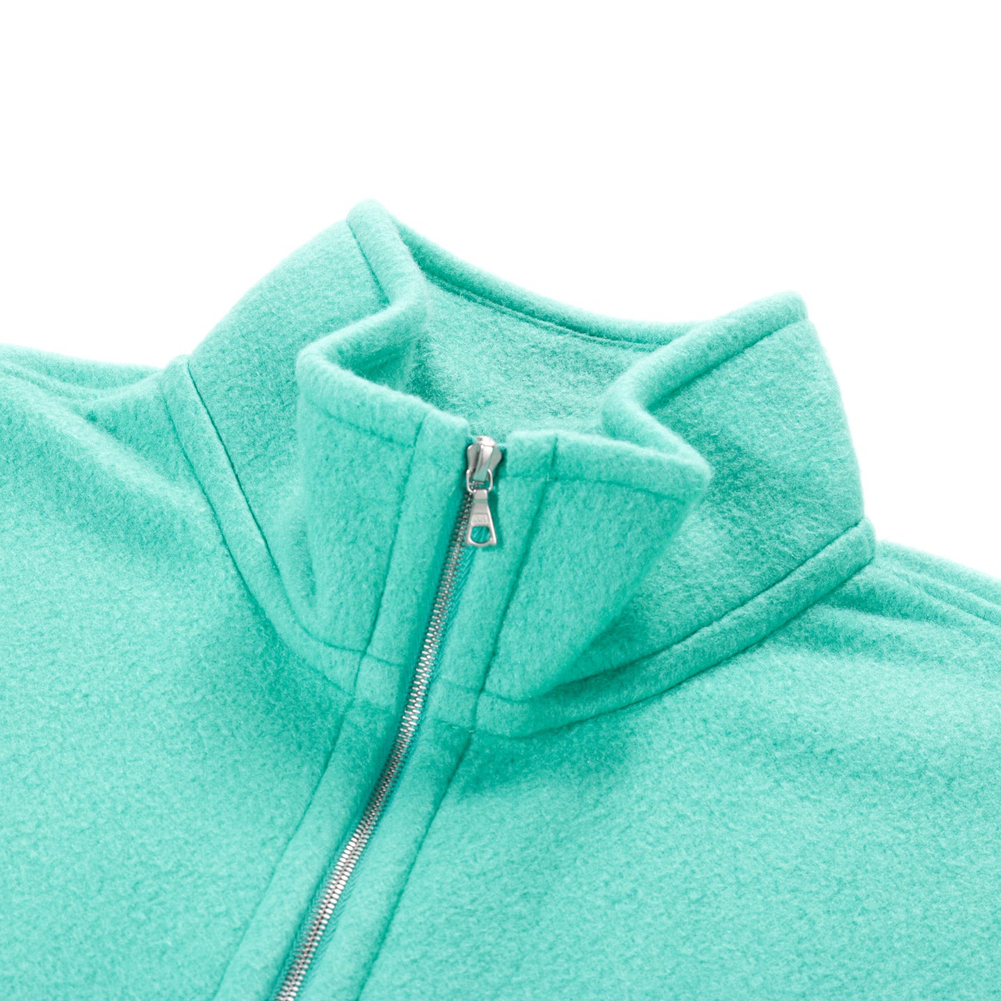 AURALEE PURE SILK COMFORT FLEECE HALF ZIP P/O JADE GREEN