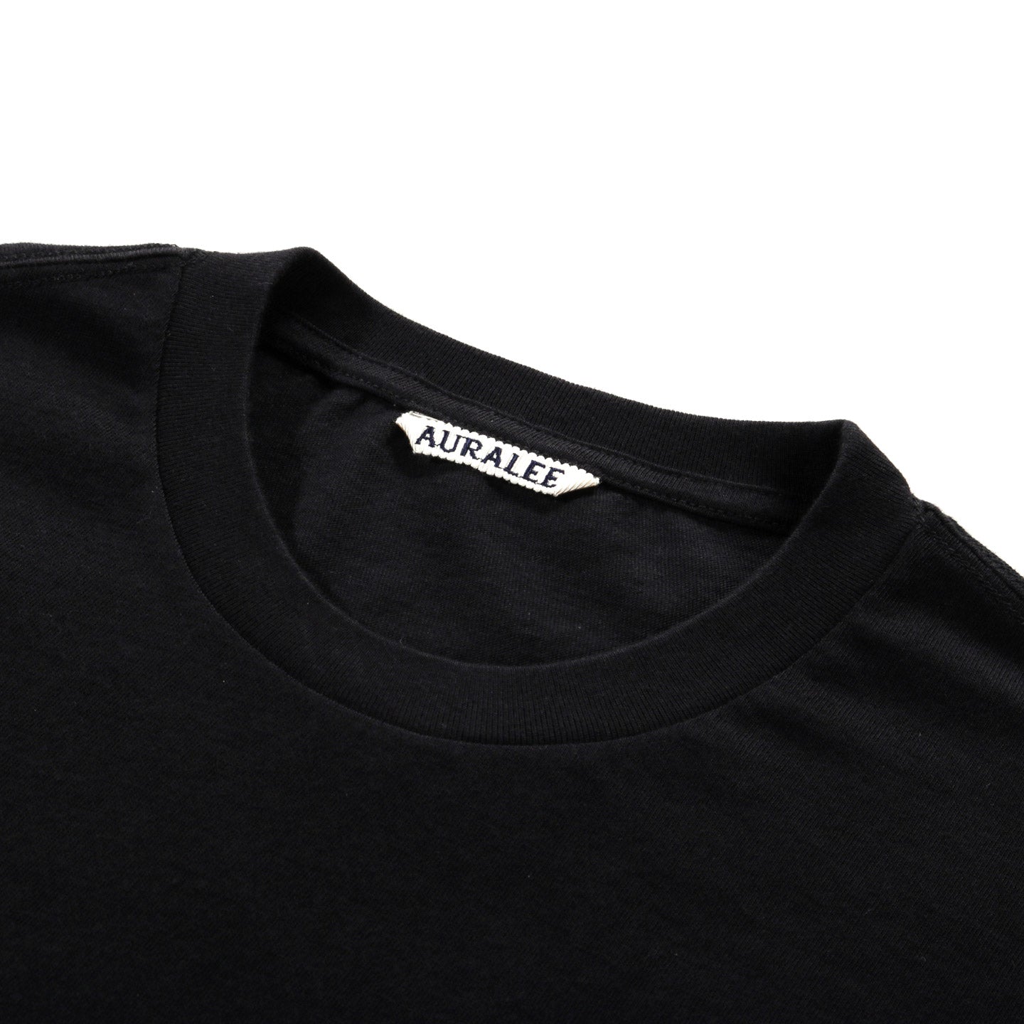 AURALEE SEAMLESS CREW NECK TEE BLACK