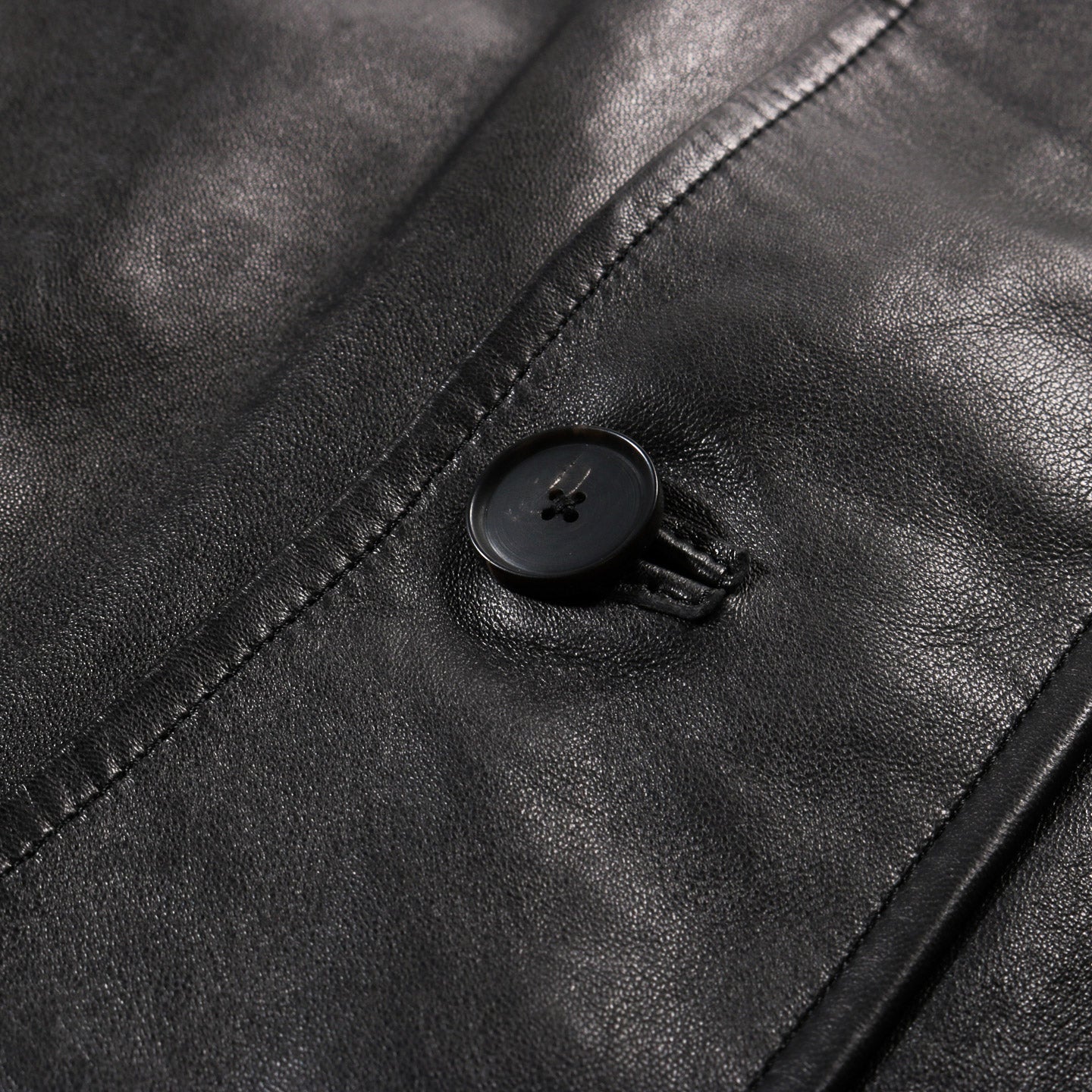 AURALEE REVERSIBLE WOOL TWISTED TWILL SHEEP LEATHER HALF COAT KHAKI BEIGE CHAMBRAY X BLACK