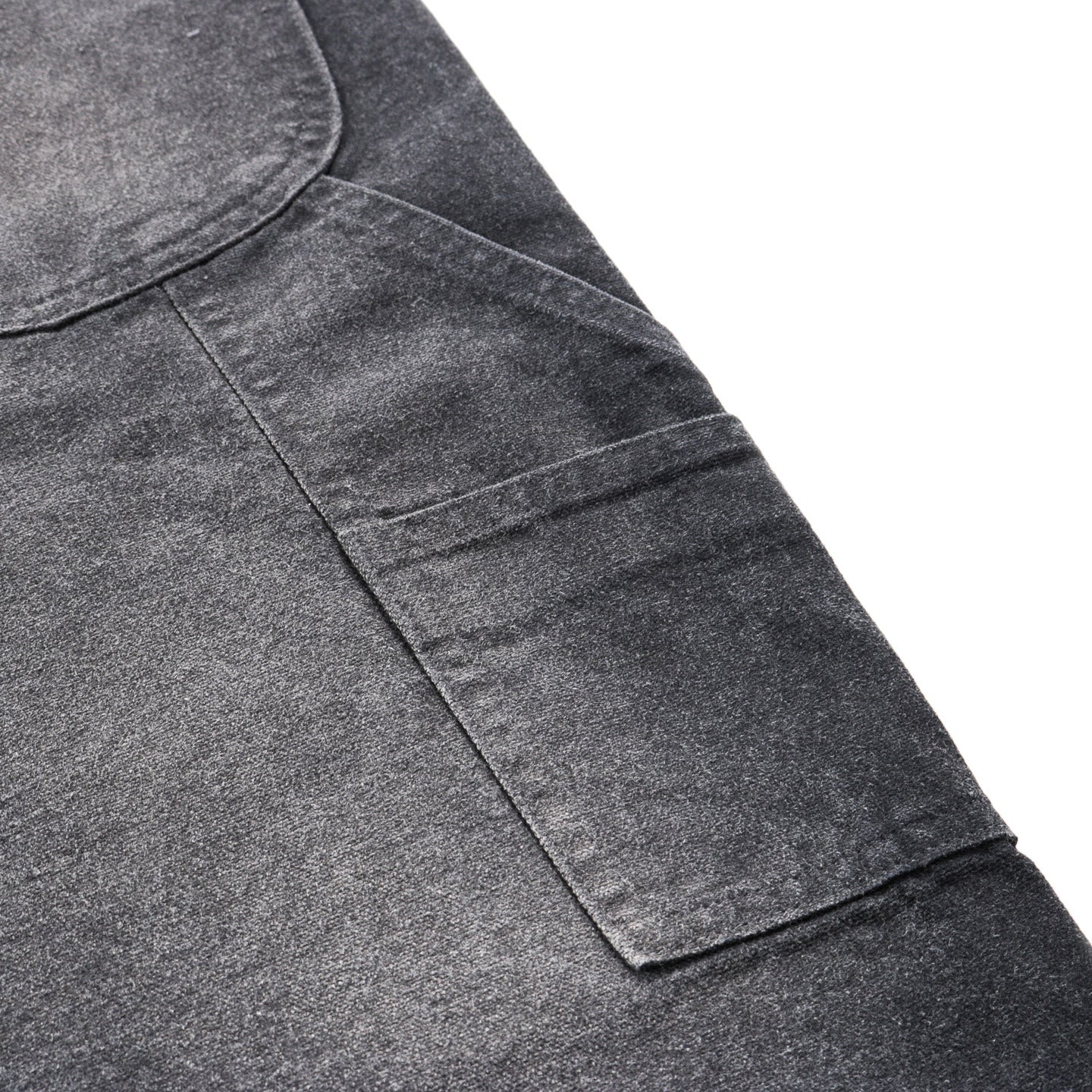 AURALEE PRODUCT DYED ORGANIC COTTON DUCK PAINTER PANTS FADED BLACK