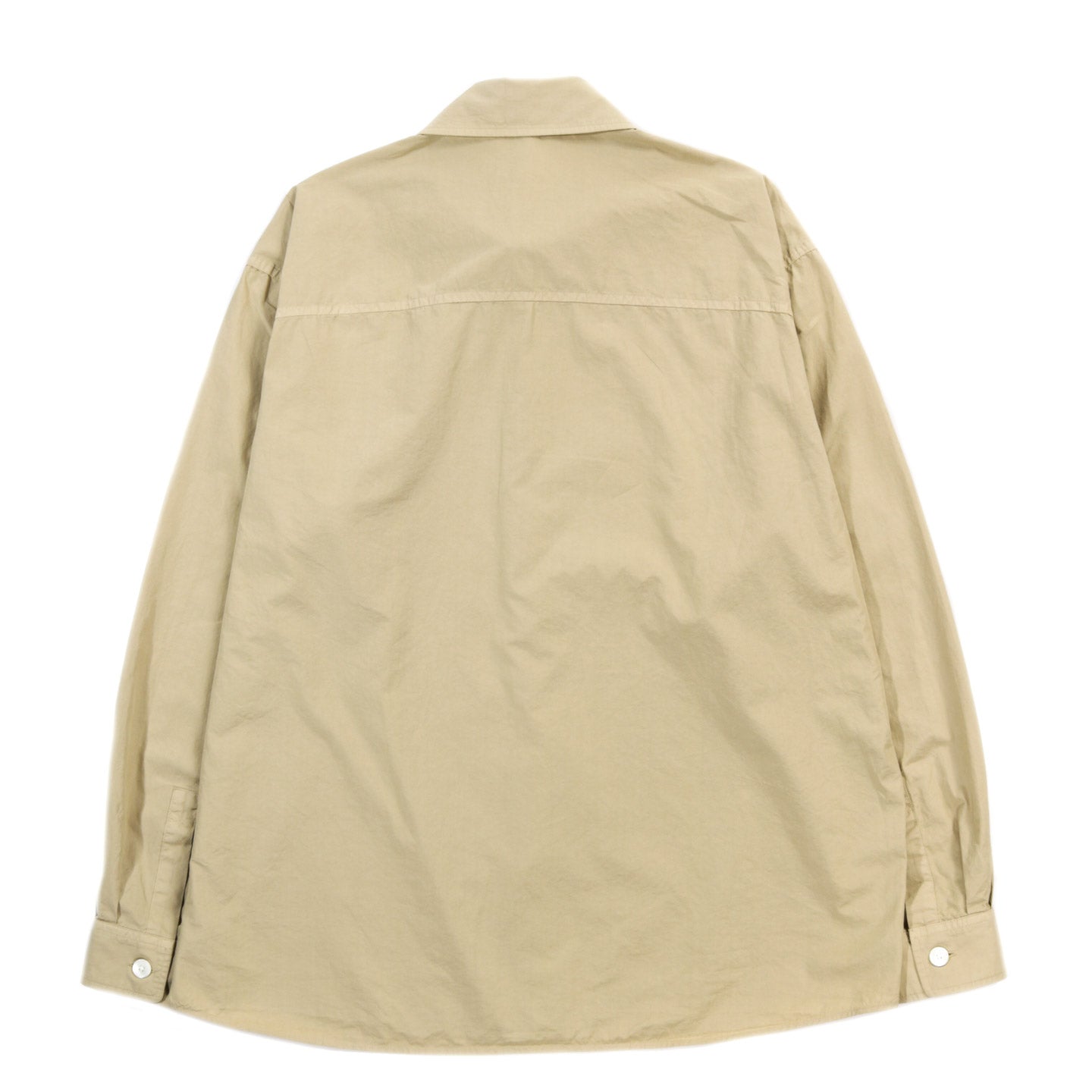 AURALEE GARMENT-DYED FINX SHUTTLE WEATHER SHIRT KHAKI BEIGE