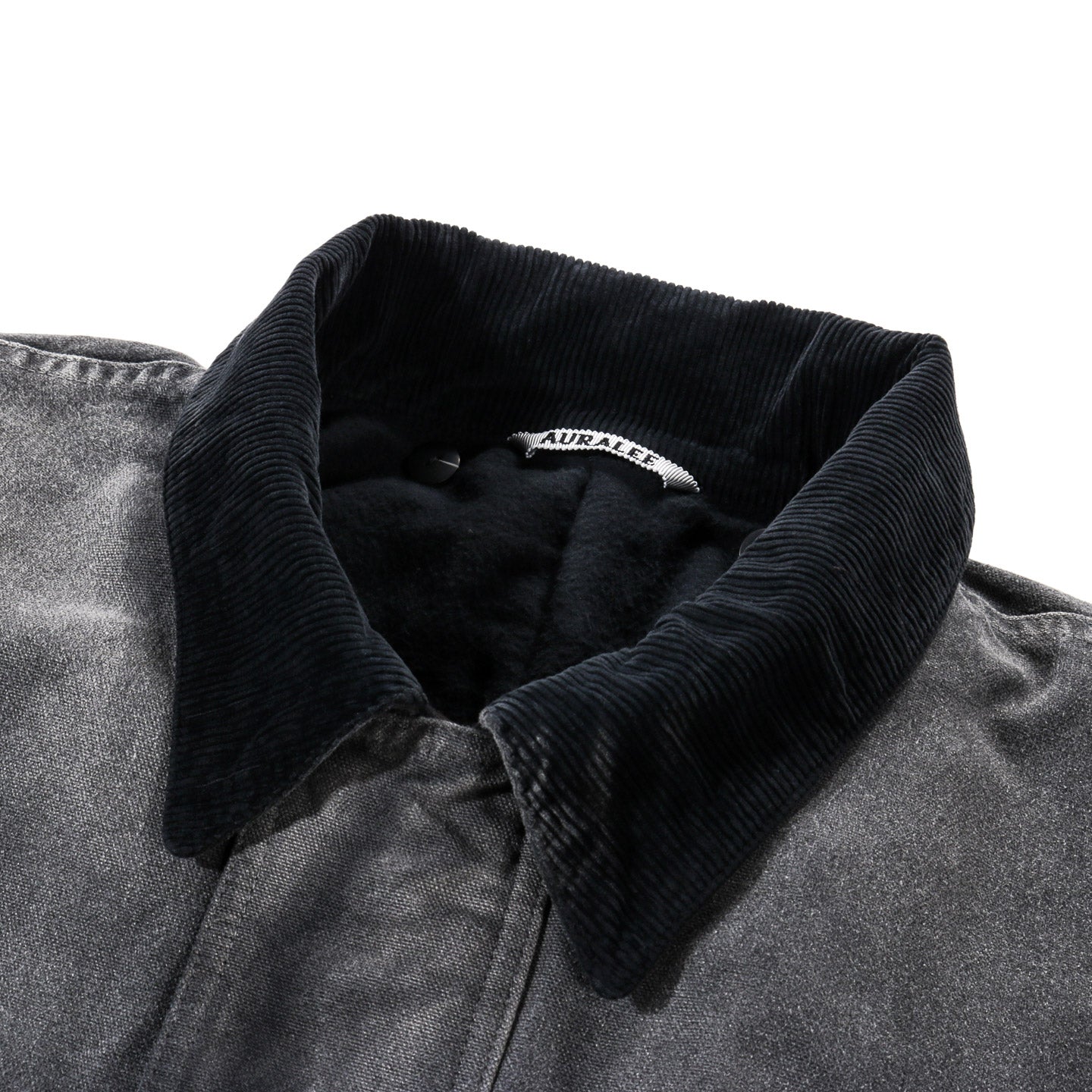 AURALEE PRODUCT DYED ORGANIC COTTON DUCK BLOUSON FADED BLACK