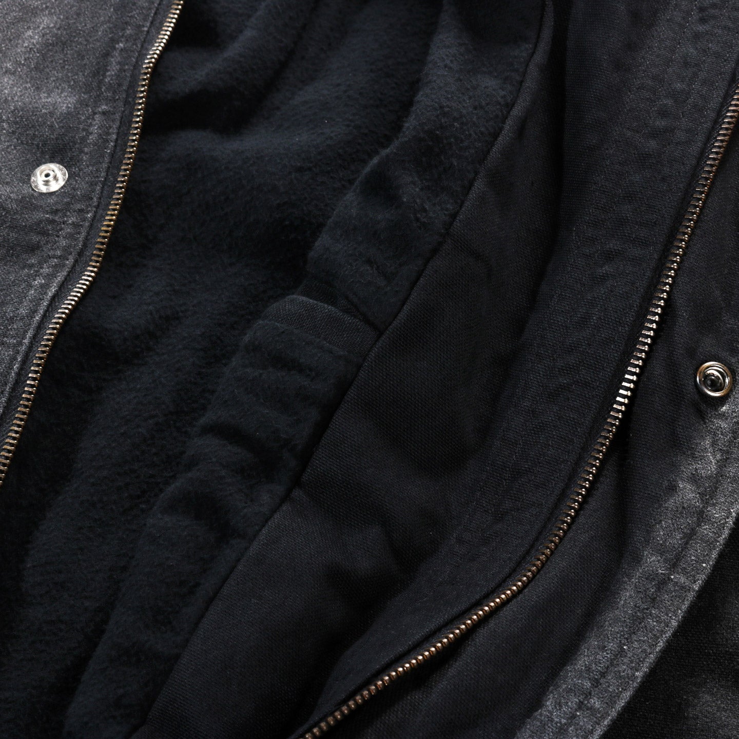 AURALEE PRODUCT DYED ORGANIC COTTON DUCK BLOUSON FADED BLACK