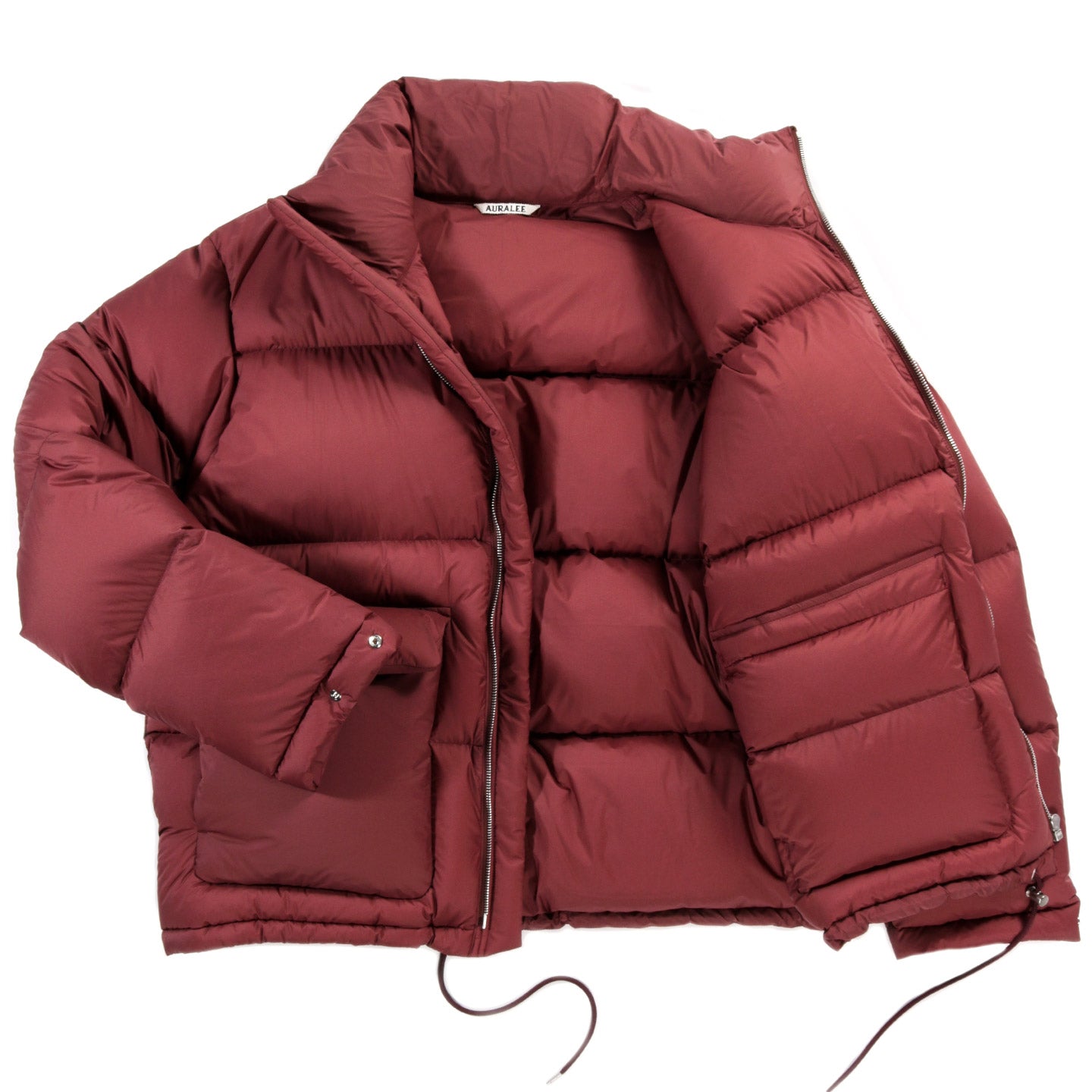 AURALEE SUPER LIGHT NYLON RIPSTOP DOWN BLOUSON BURGUNDY
