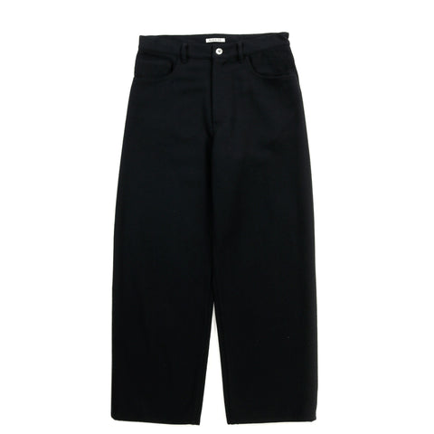 AURALEE SILK NEP DENIM 5P WIDE PANTS BLACK
