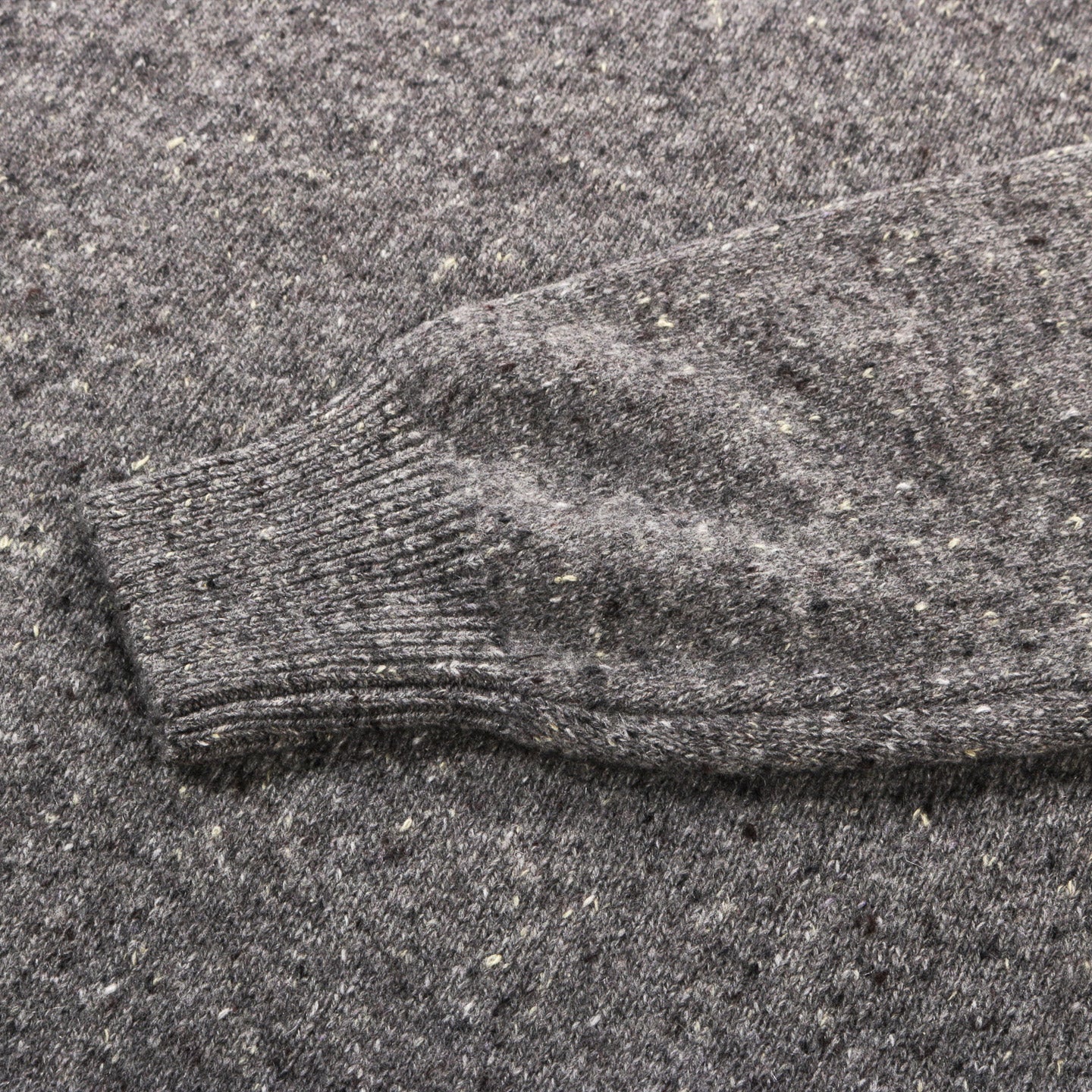 AURALEE CASHMERE NEP KNIT POLO MIX GRAY