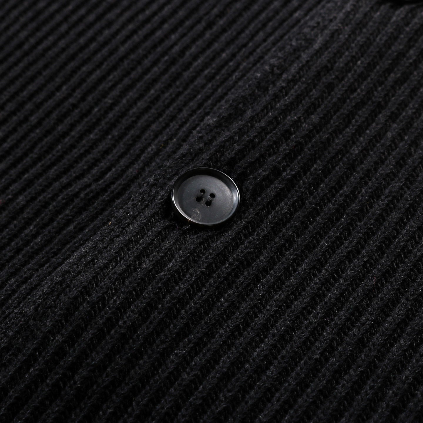 AURALEE SUPER FINE WOOL RIB KNIT SHIRT CARDIGAN BLACK