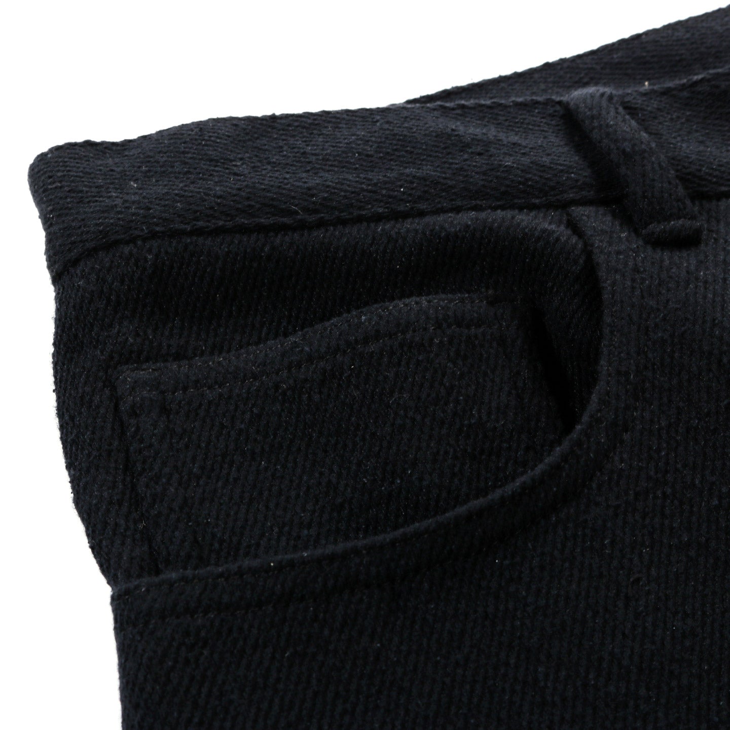 AURALEE SILK NEP DENIM 5P WIDE PANTS BLACK