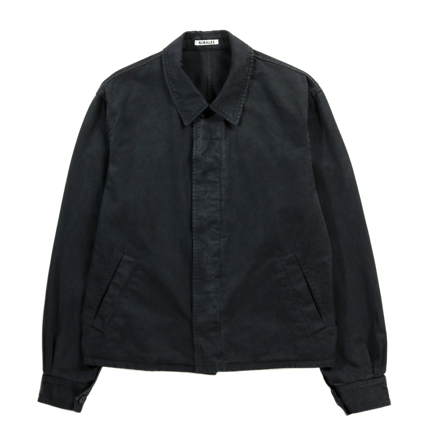 AURALEE GARMENT-DYED FINX LIGHT CHINO BLOUSON BLACK