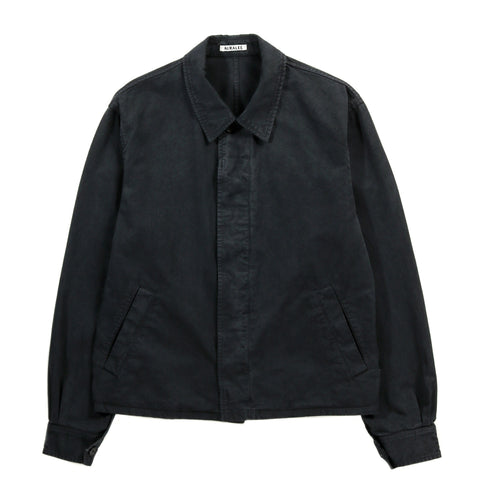 AURALEE GARMENT-DYED FINX LIGHT CHINO BLOUSON BLACK