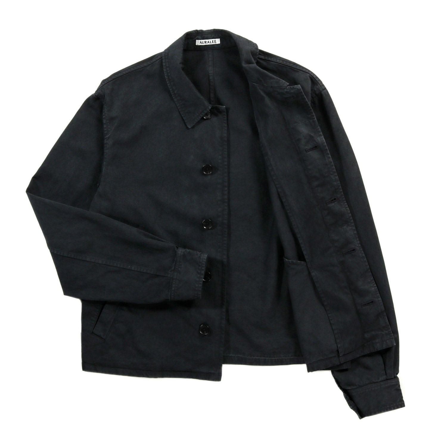 AURALEE GARMENT-DYED FINX LIGHT CHINO BLOUSON BLACK