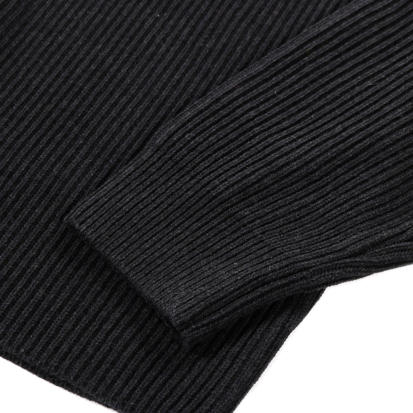 AURALEE SUPER FINE WOOL RIB KNIT SHIRT CARDIGAN BLACK