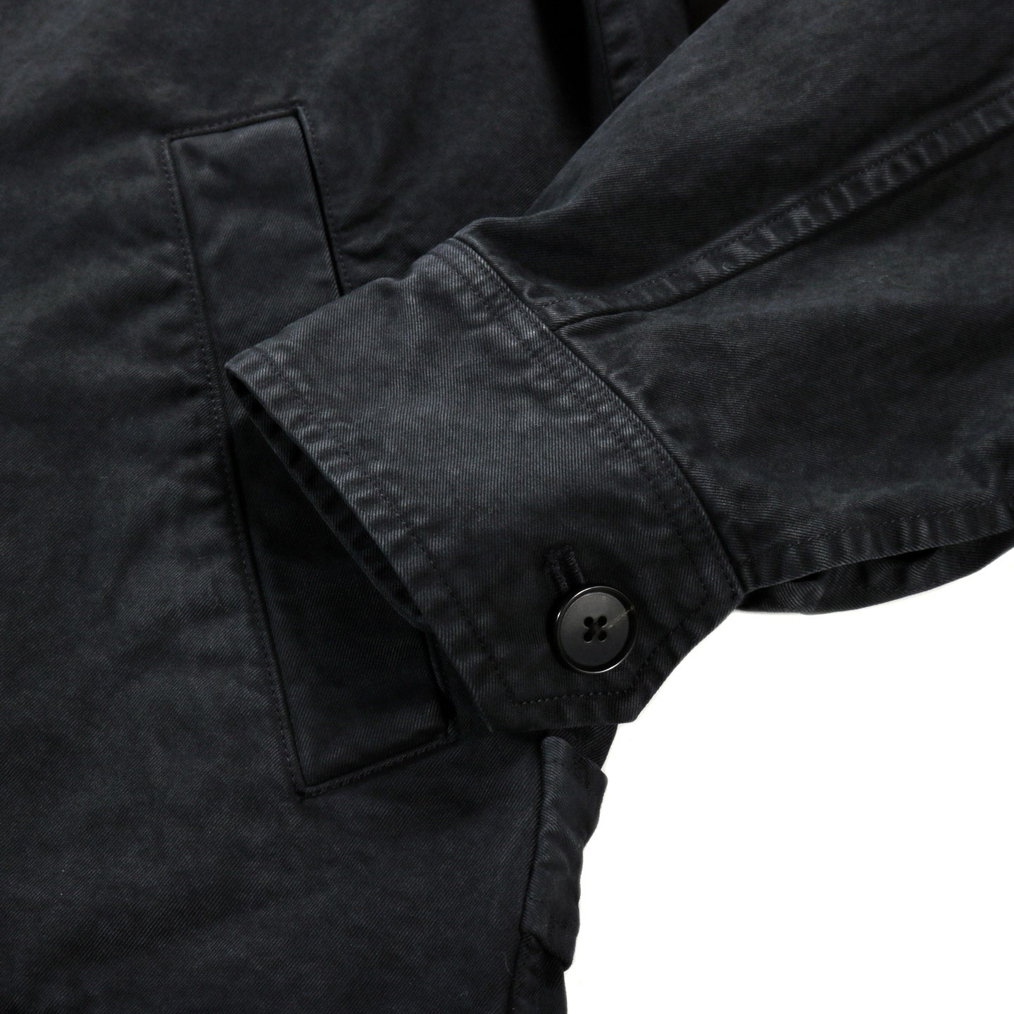 AURALEE GARMENT-DYED FINX LIGHT CHINO BLOUSON BLACK