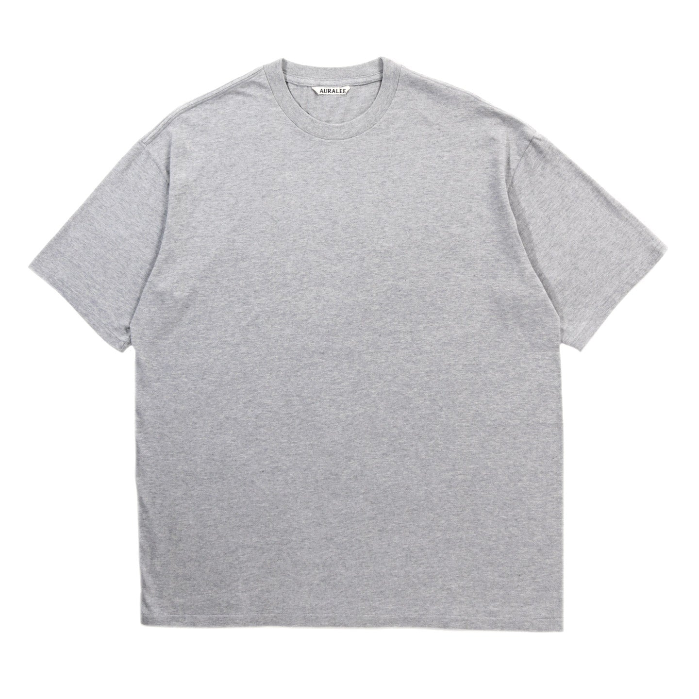 AURALEE SEAMLESS CREW NECK TEE TOP GRAY