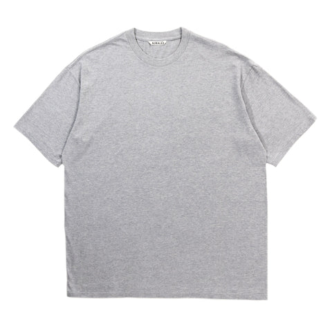 AURALEE SEAMLESS CREW NECK TEE TOP GRAY