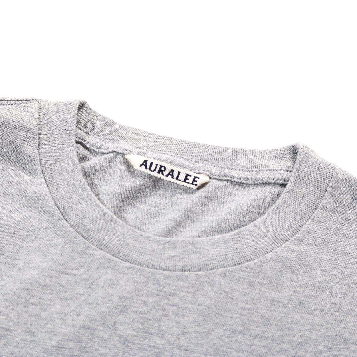 AURALEE SEAMLESS CREW NECK TEE TOP GRAY
