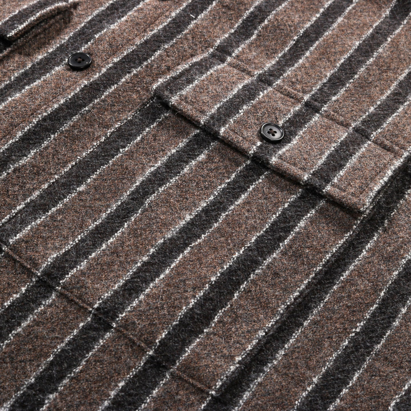 ARCHIE SUNDAY SHIRT BROWN WOOL STRIPE