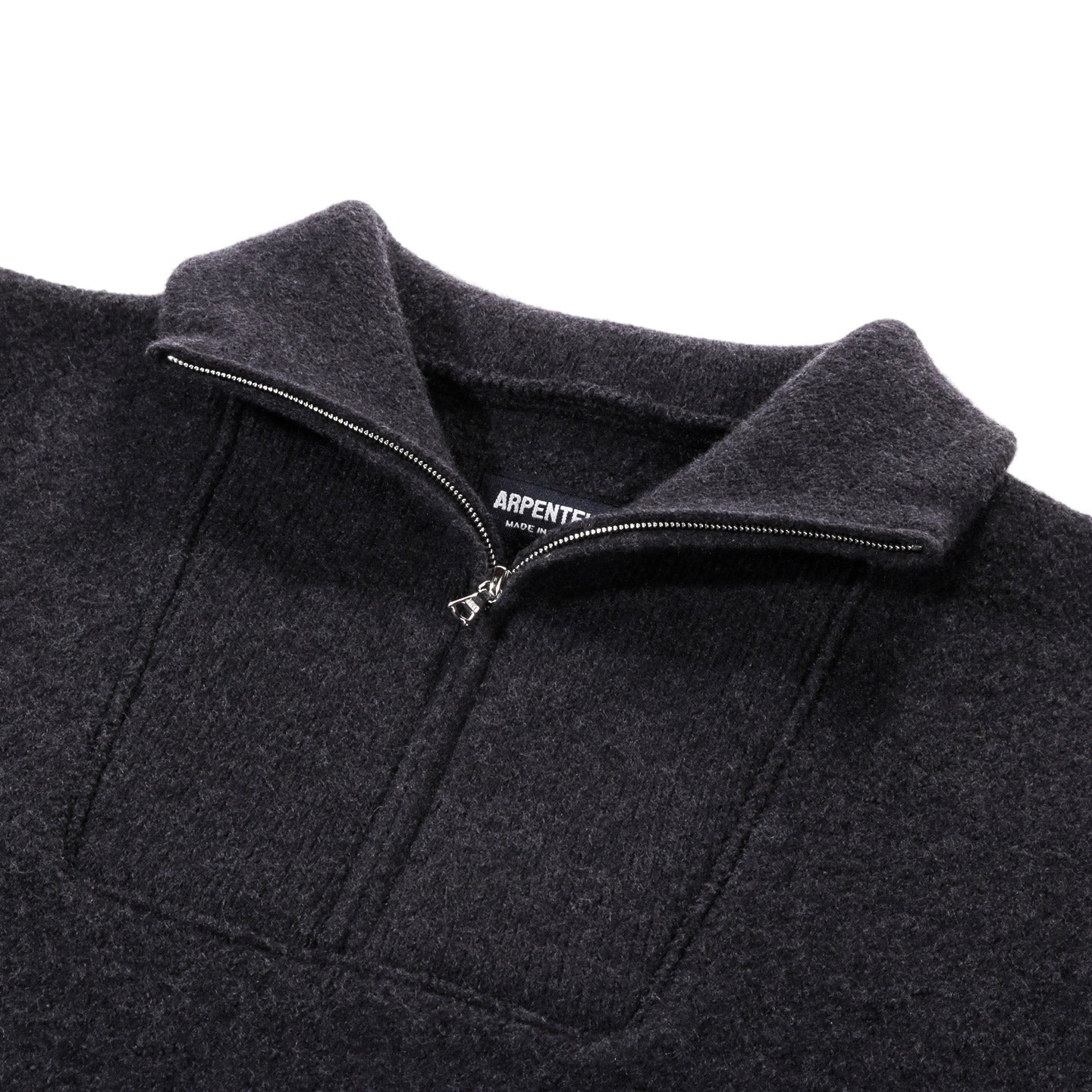 ARPENTEUR CAM SWEATER FELTED WOOL CHARCOAL