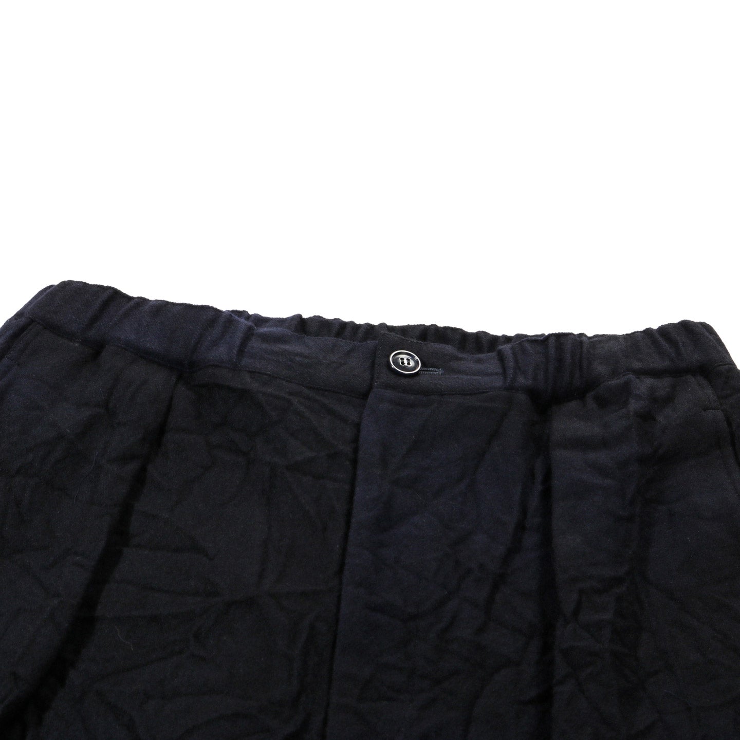 BLUE BLUE JAPAN SPECKLED DYED WOOL DRAWSTRING PANTS DARK NAVY