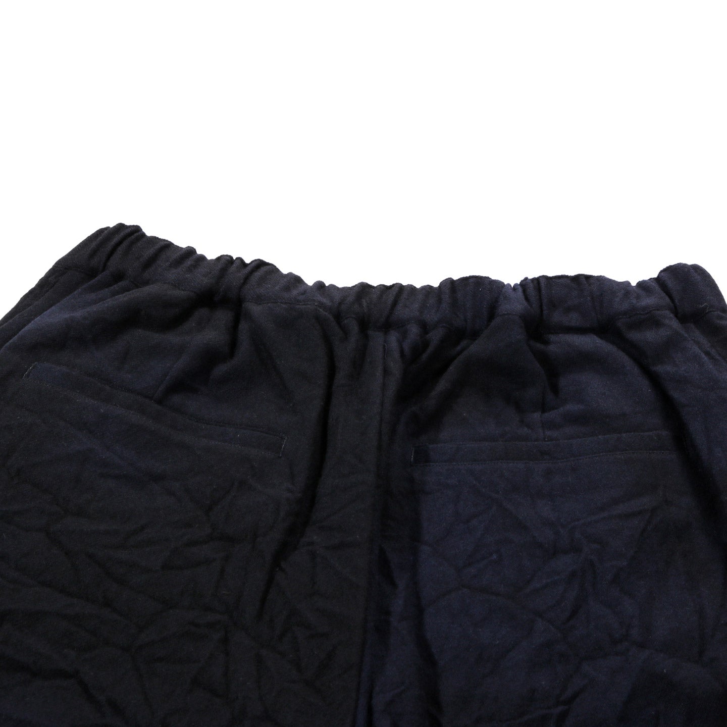 BLUE BLUE JAPAN SPECKLED DYED WOOL DRAWSTRING PANTS DARK NAVY