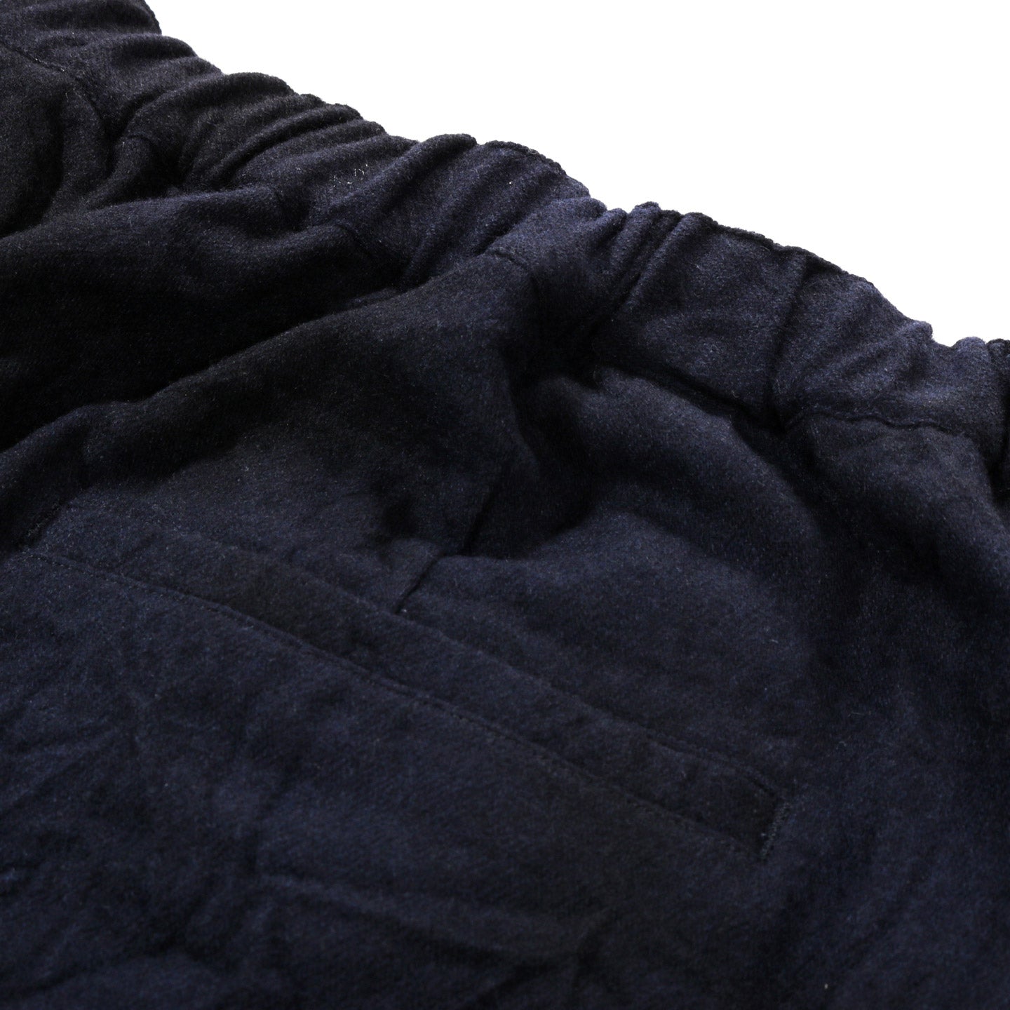 BLUE BLUE JAPAN SPECKLED DYED WOOL DRAWSTRING PANTS DARK NAVY