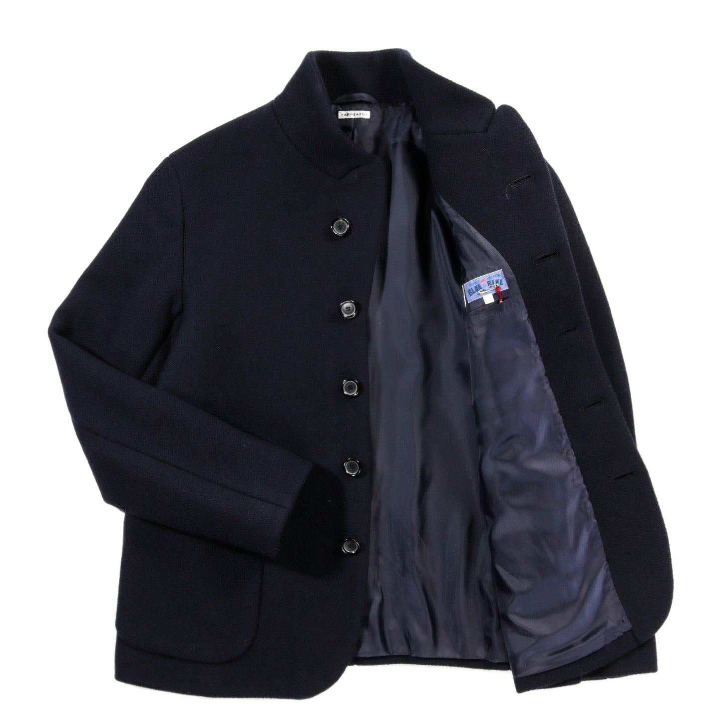 BLUE BLUE JAPAN DOBBY MELTON WOOL 5B JACKET DARK NAVY