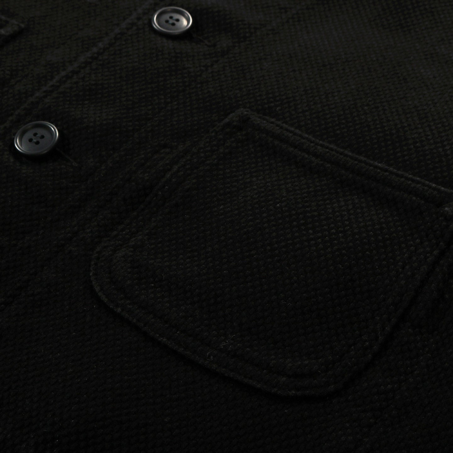 BLUE BLUE JAPAN DOUBLE CLOTH 'SASHIKO' DARK BLACK COVERALL JACKET