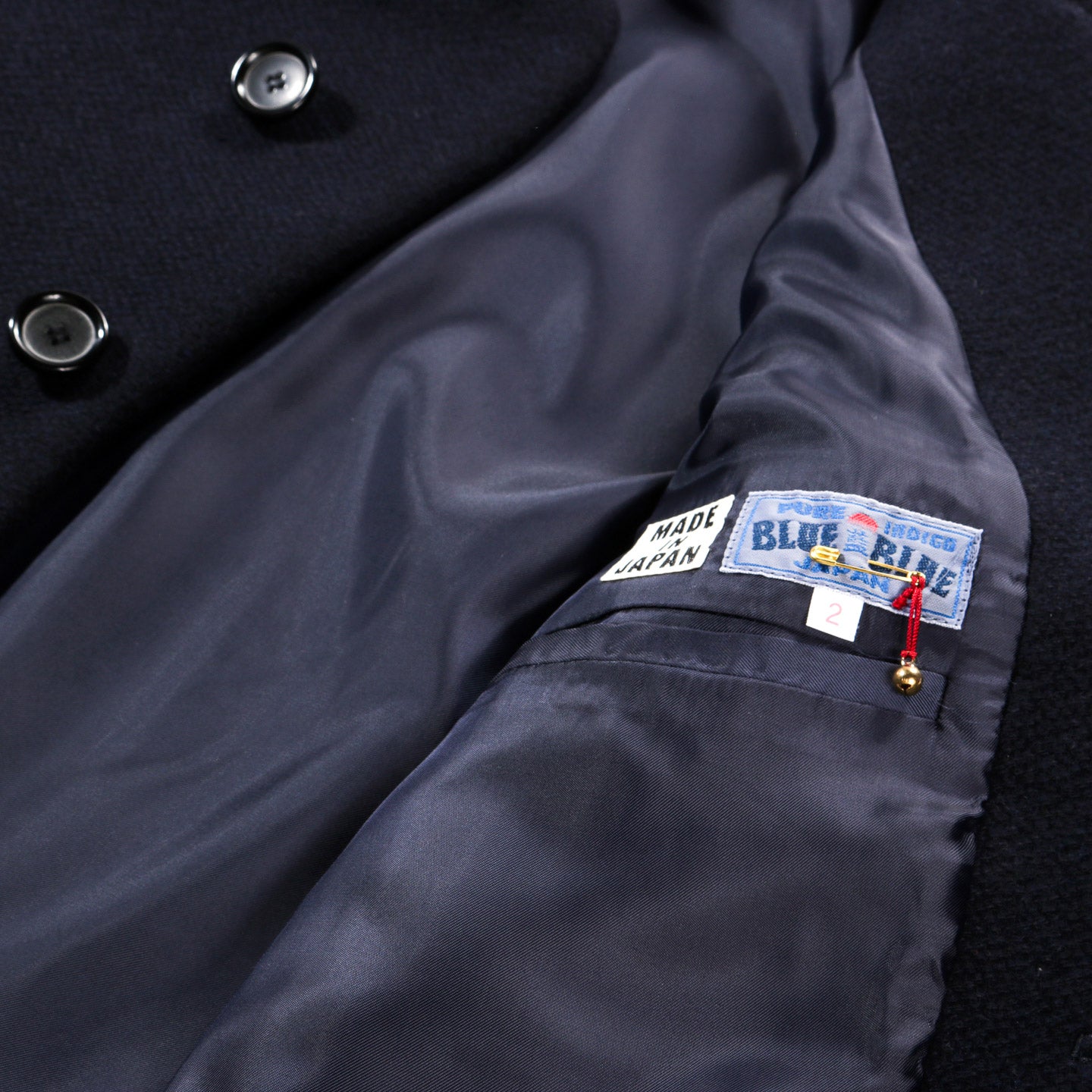 BLUE BLUE JAPAN DOBBY MELTON WOOL 5B JACKET DARK NAVY