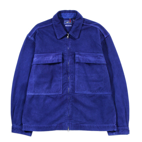 BLUE BLUE JAPAN BLUE INDIGO 'SASHIKO' HAND DYED ZIP UP JACKET