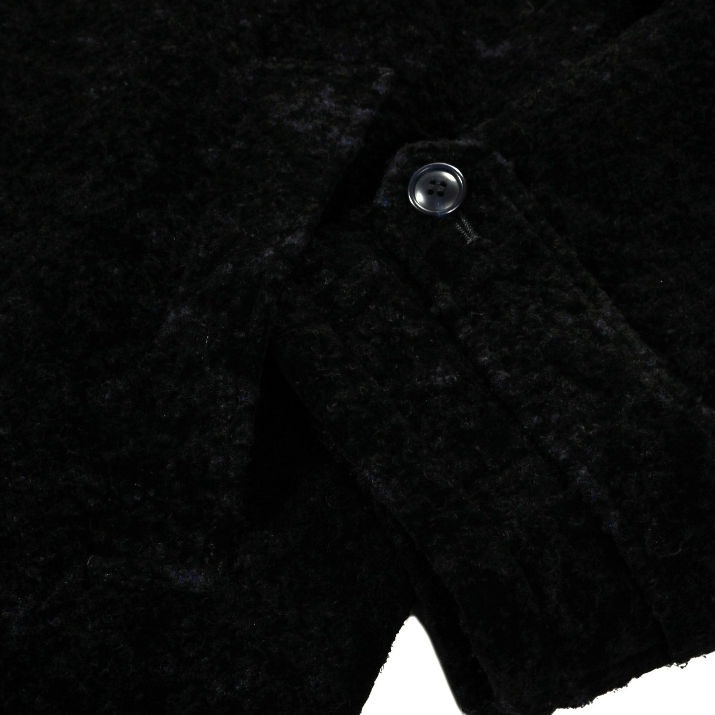 BLUE BLUE JAPAN LOOP YARN FLOCK PRINTED BALMACAAN COAT DARK NAVY