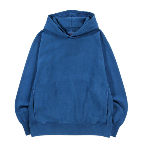 BLUE BLUE JAPAN ORGANIC COTTON HAND DYED PULLOVER HOODIE BLUE
