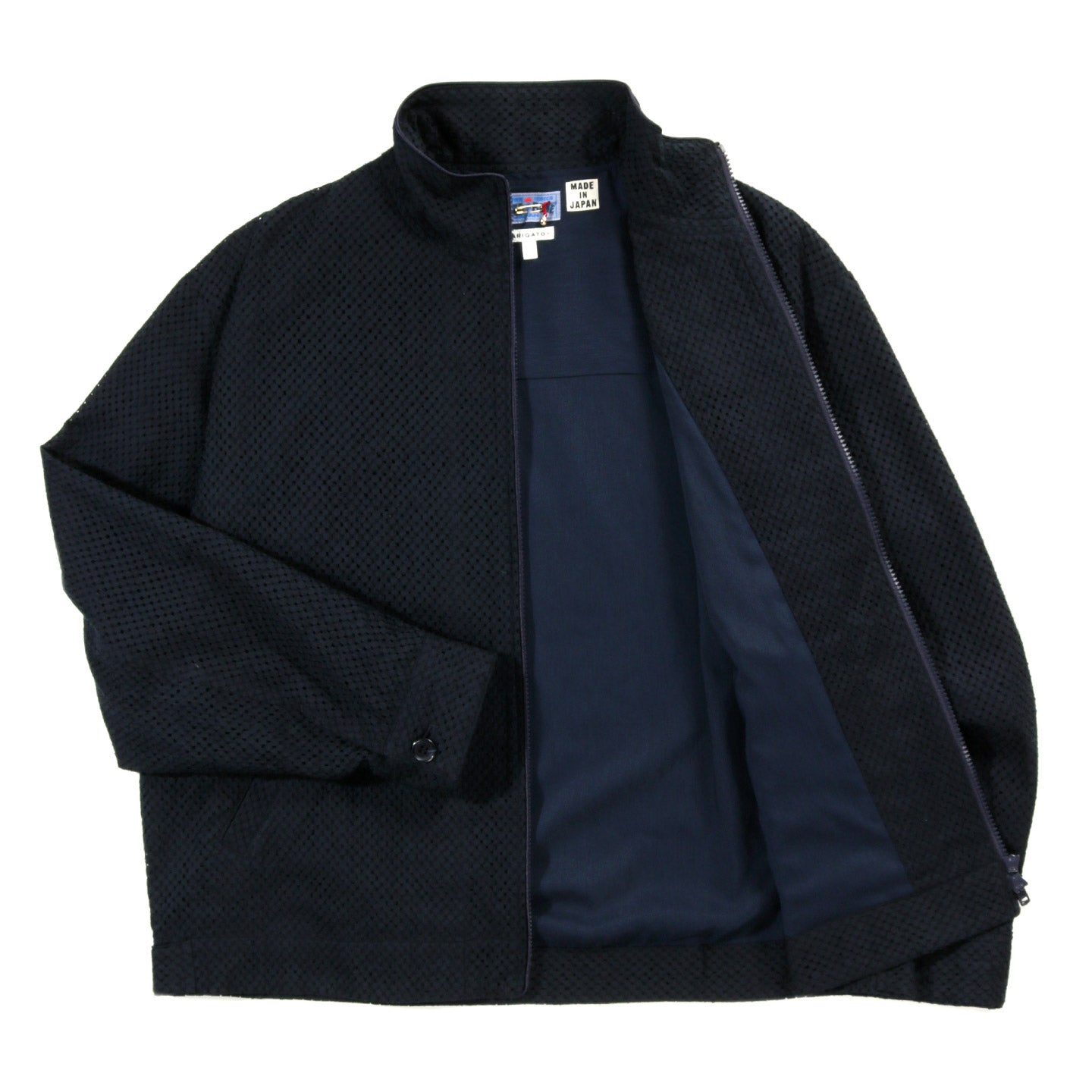 BLUE BLUE JAPAN MEYER LACE ZIP UP JACKET DARK NAVY