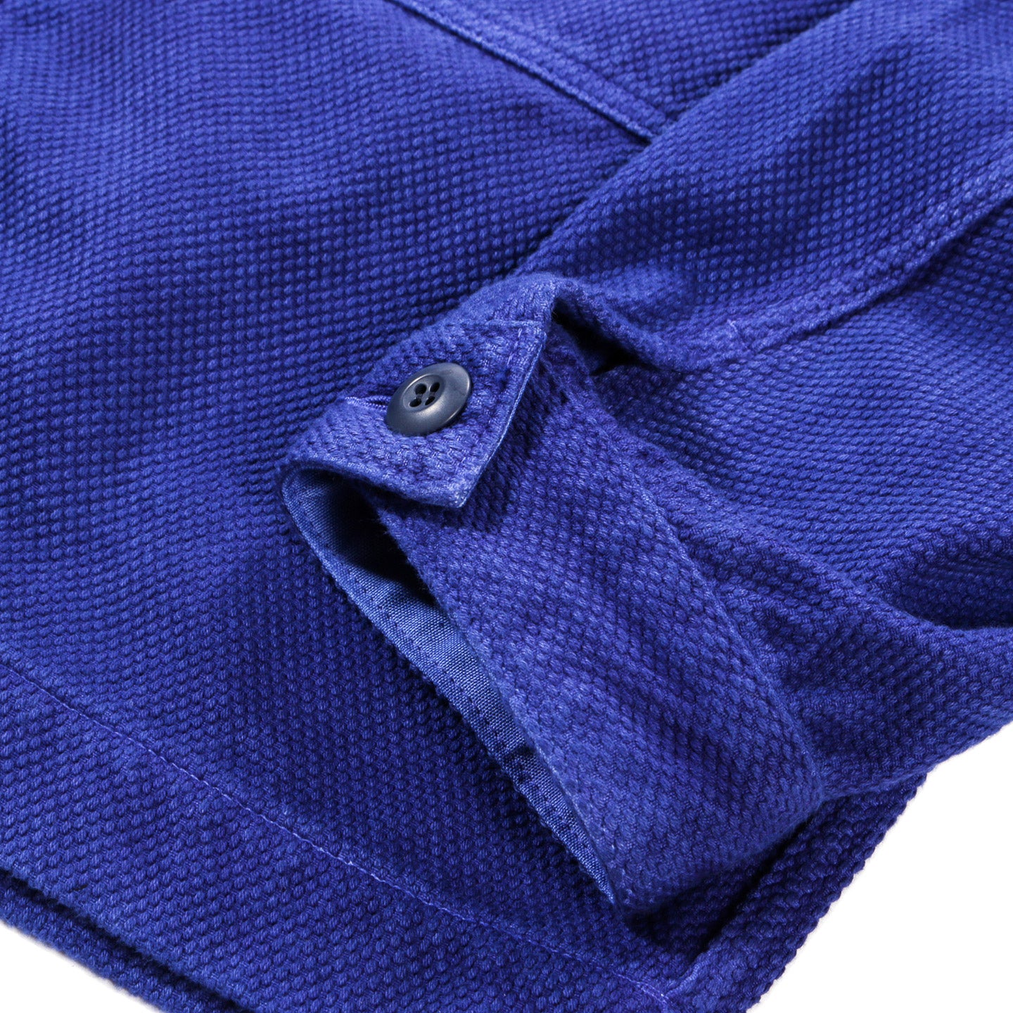 BLUE BLUE JAPAN BLUE INDIGO 'SASHIKO' HAND DYED ZIP UP JACKET