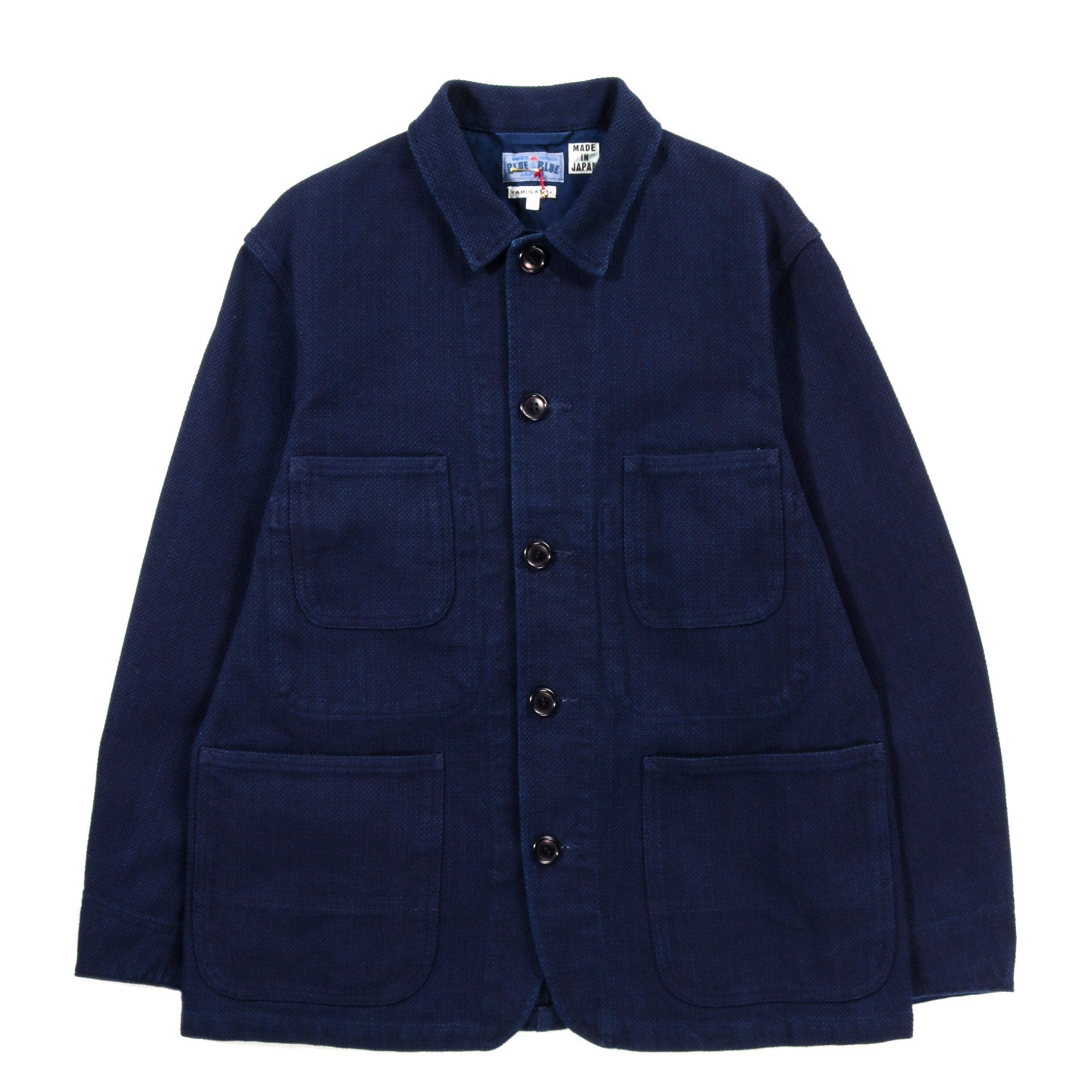 BLUE BLUE JAPAN PURE INDIGO DOUBLE CLOTH 'SASHIKO' COVERALL JACKET