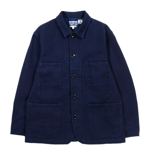 BLUE BLUE JAPAN PURE INDIGO DOUBLE CLOTH 'SASHIKO' COVERALL JACKET