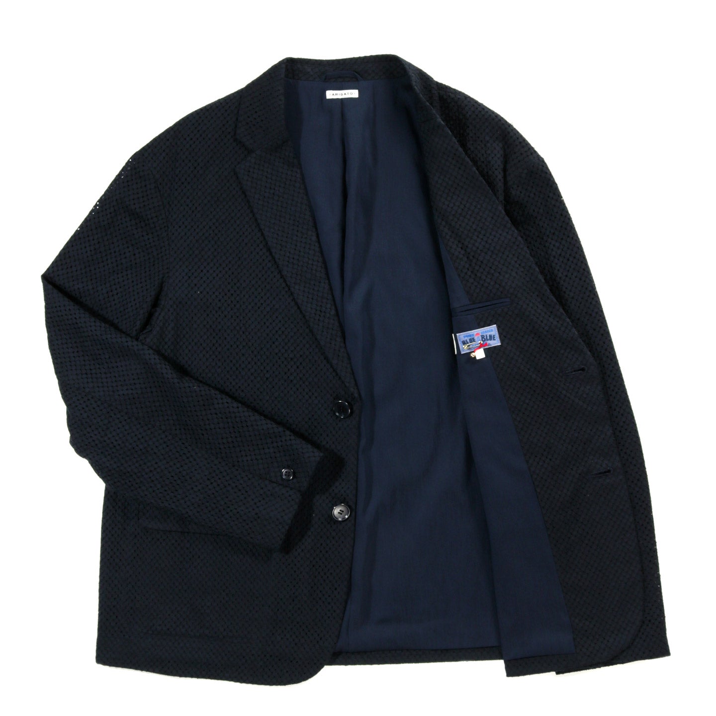 BLUE BLUE JAPAN MEYER LACE TAILORED JACKET DARK NAVY