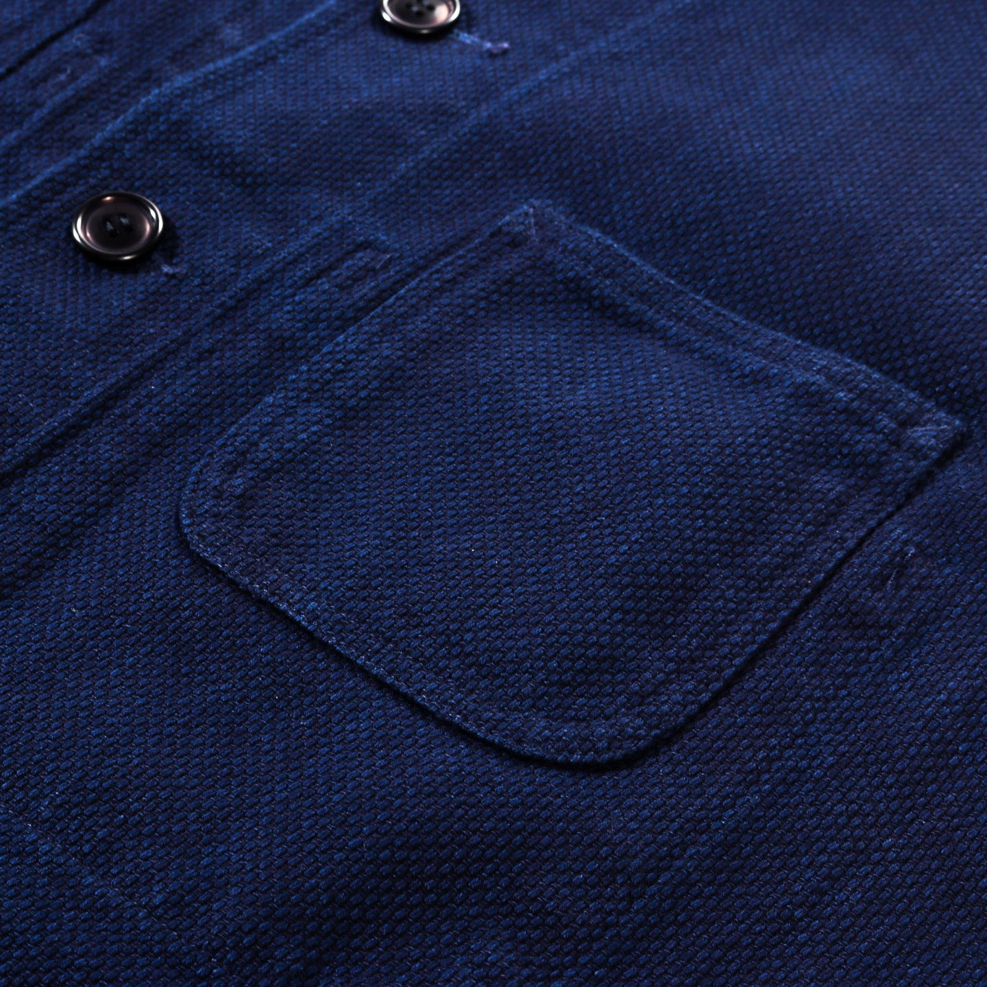 BLUE BLUE JAPAN PURE INDIGO DOUBLE CLOTH 'SASHIKO' COVERALL JACKET
