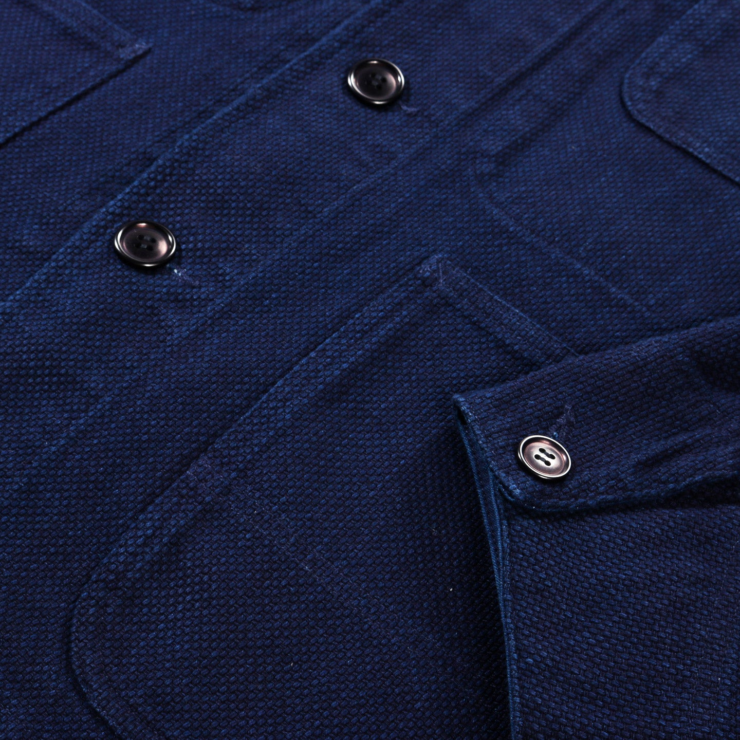 BLUE BLUE JAPAN PURE INDIGO DOUBLE CLOTH 'SASHIKO' COVERALL JACKET