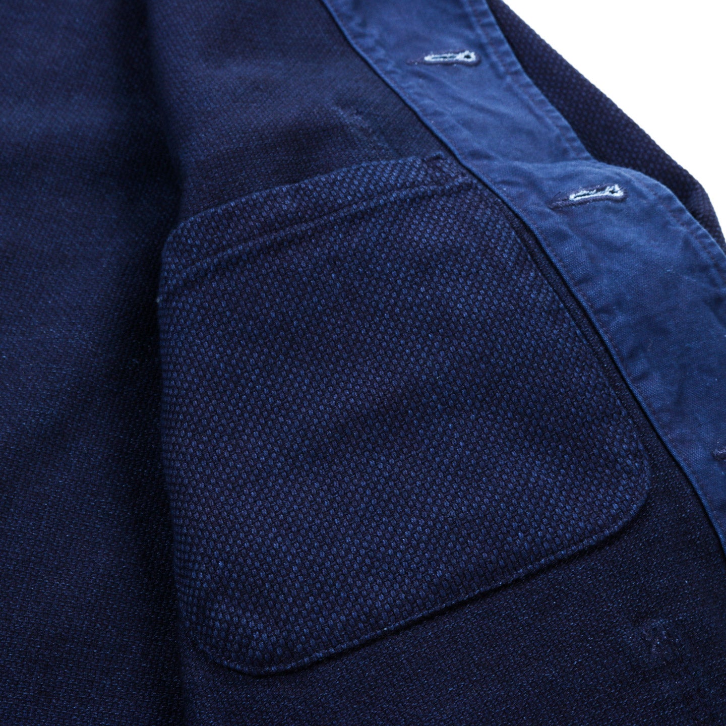 BLUE BLUE JAPAN PURE INDIGO DOUBLE CLOTH 'SASHIKO' COVERALL JACKET