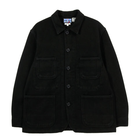 BLUE BLUE JAPAN DOUBLE CLOTH 'SASHIKO' DARK BLACK COVERALL JACKET