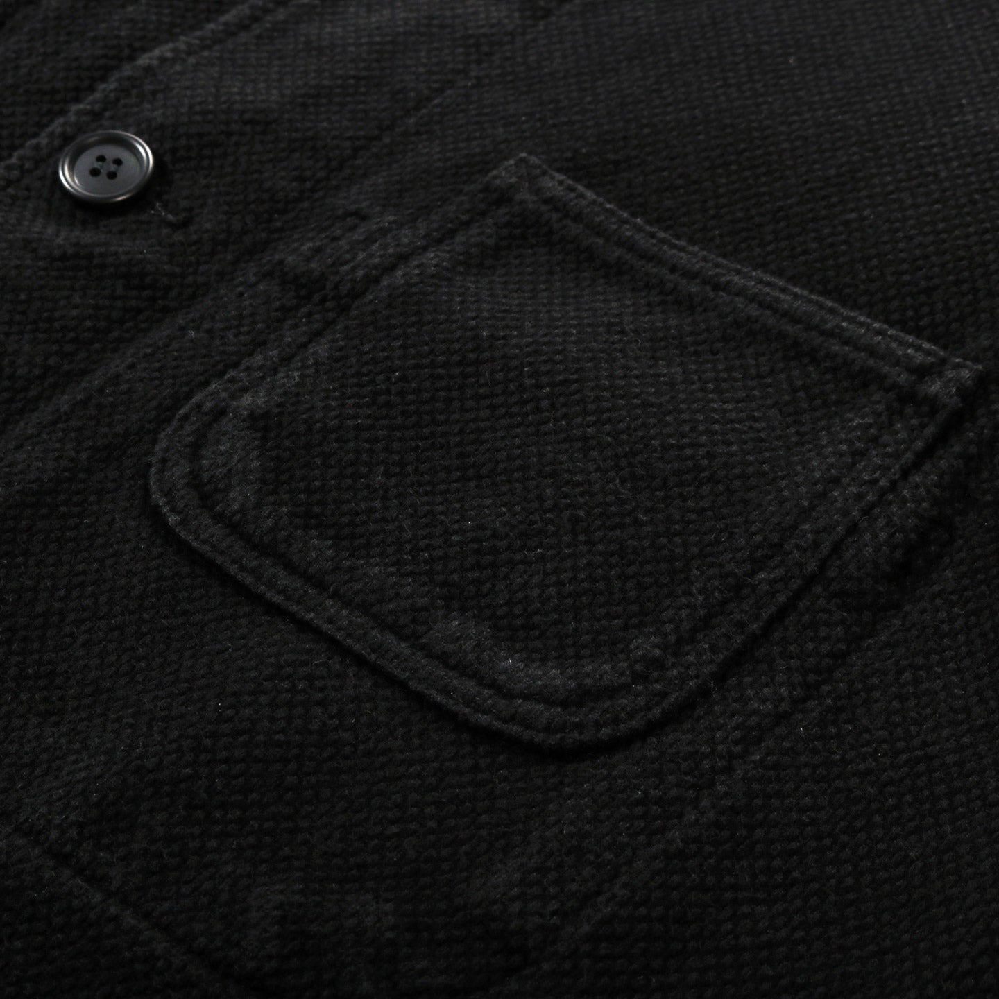 BLUE BLUE JAPAN DOUBLE CLOTH 'SASHIKO' DARK BLACK COVERALL JACKET
