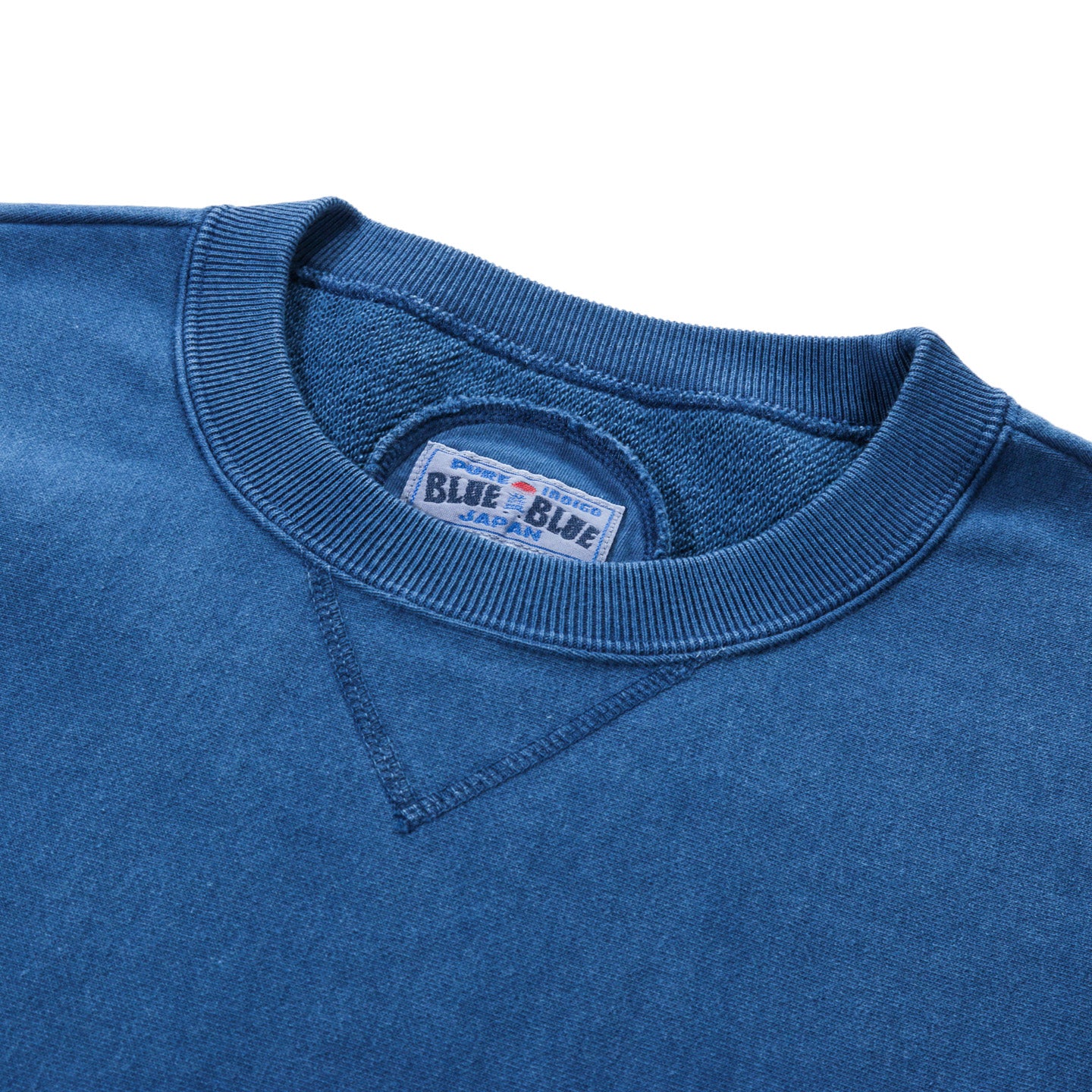 BLUE BLUE JAPAN HAND DYED INDIGO CREW NECK SWEATSHIRT BLUE