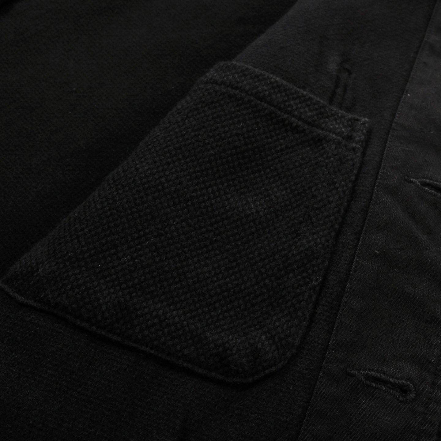 BLUE BLUE JAPAN DOUBLE CLOTH 'SASHIKO' DARK BLACK COVERALL JACKET